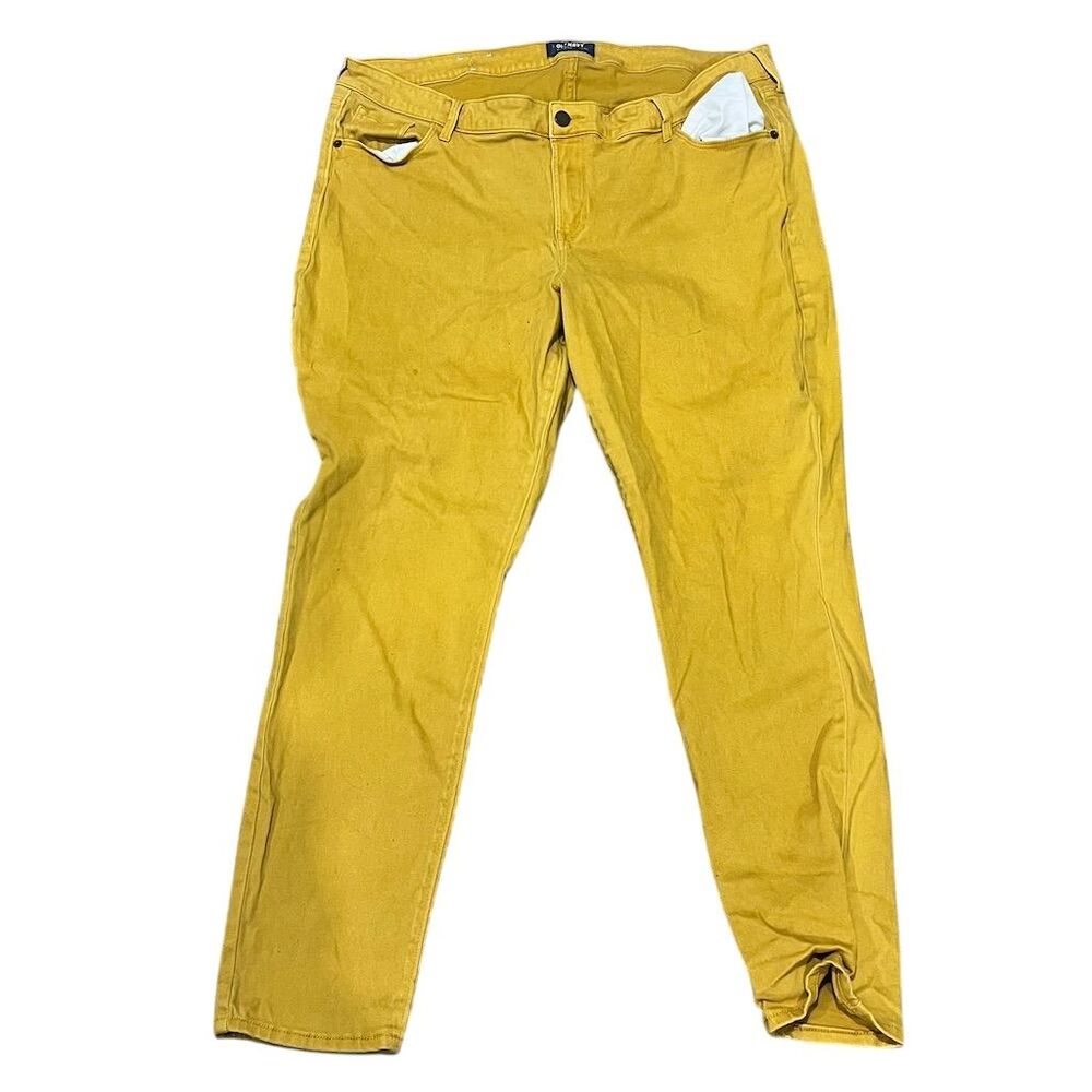 Old Navy Women's Size 18 Yellow Mid-Rise Skinny Jeans Stretch Denim